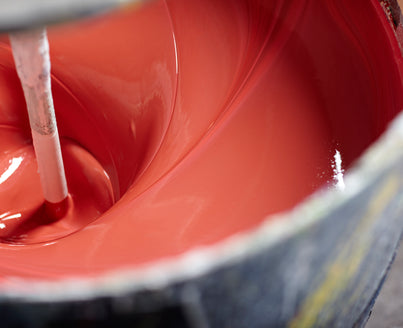 Craig and Rose Troubadour red paint being mixed